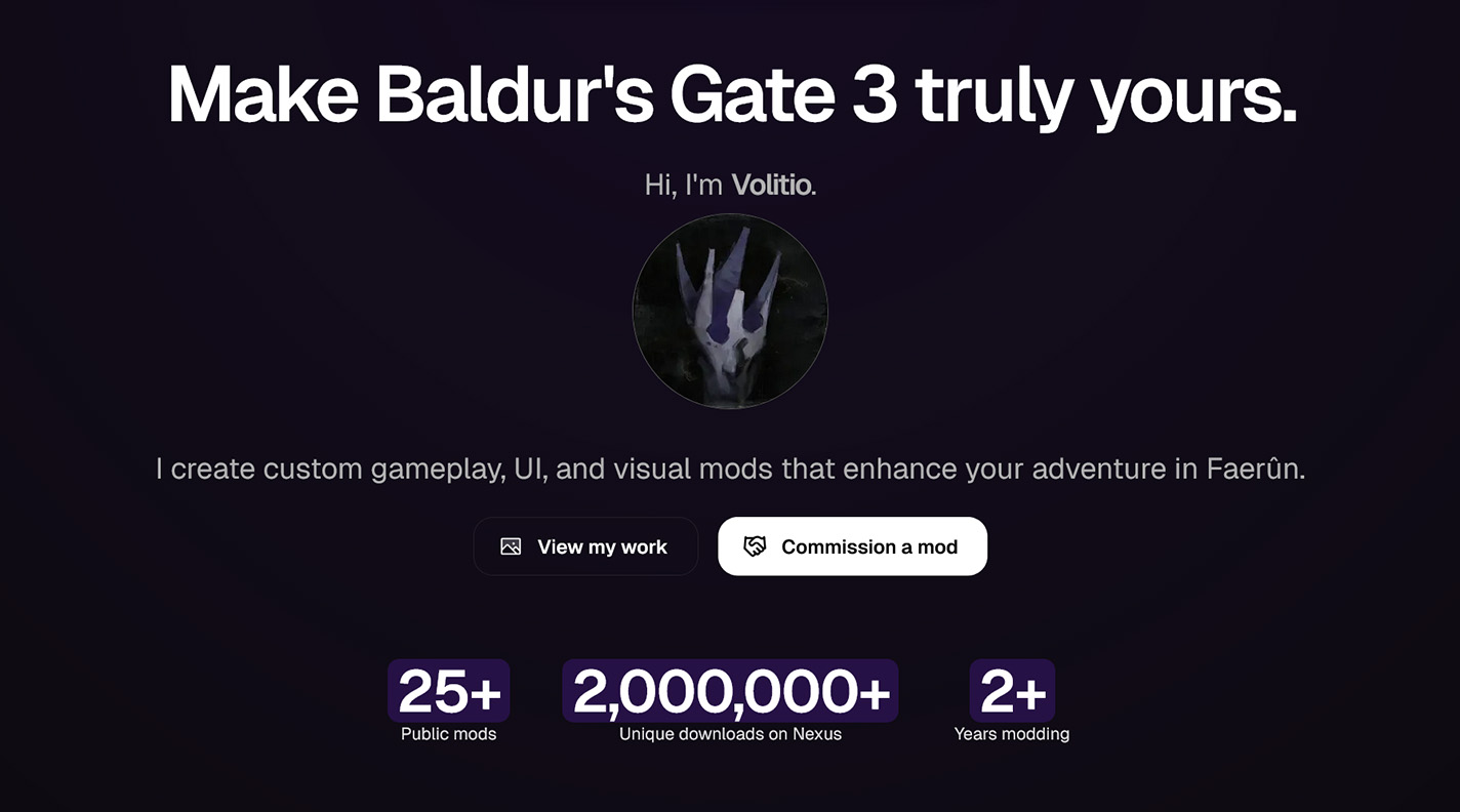 Mod Commisions Volitio | Custom Baldur's Gate 3 mods & commissions
